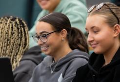 Counselling students in a lecture