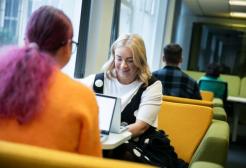 Women working at desk