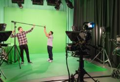 Students working in TV studio