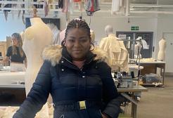 International Student Debbie in the fashion design studio