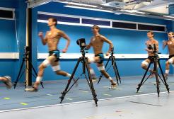 Athlete participating in running performance clinic