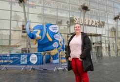 India Buxton stood next to a Citizens Advice campaign elephant