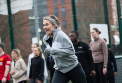 Sport Rehabilitation student running outdoors
