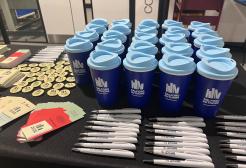 Display of collateral handed out during the Salford Authors event