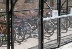 Storage shelter holding multiple cycles