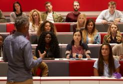 Students in a lecture theatre