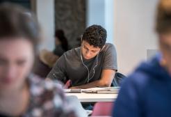 A student studying