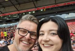Lara Hargreaves and her dad Andrew take a selfie at a concert gig together