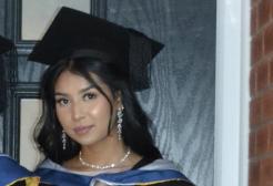 Iqra Samad in graduation robes