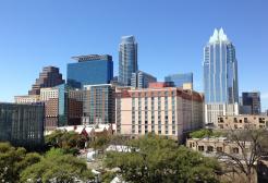 Row of high-rise buildings in Austin, Texas