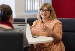 Colleague using a laptop