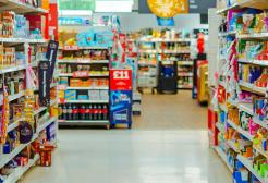 Biscuits aisle in a supermarket