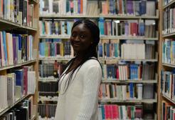 A student in the library