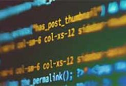 Computer code script on a monitor screen