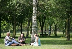 Students Relaxing in Peel Park