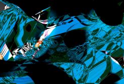 A blur of compressed images saturated in blue and black by Joe Beedles