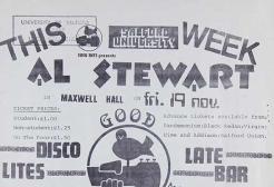 A poster from the archives showing entertainment events at the University