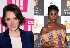 Two headshots of actors Phoebe Waller-Bridge and Michaela Coel