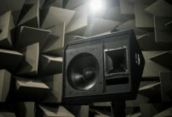 Speaker in the anechoic chamber, Newton Building, University of Salford