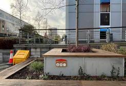 The location of the Checkpoint 3 sign on the Campus Heritage Trail. 