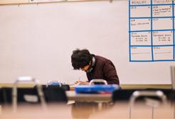A student studying