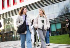 A group of students outside the Science, Engineering & Environment (SEE) Building