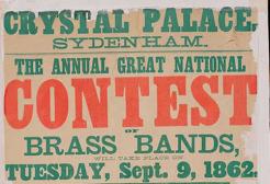 A poster from 1862 advertising a Brass band contest.