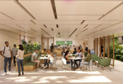 CGI of cafe in new Thrive Health and Wellbeing Building 