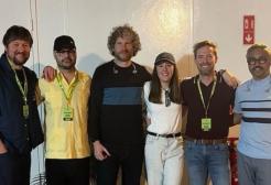 Issy Brand with members of Kaiser Chiefs 