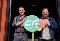 Colleagues promoting Living Pensions scheme