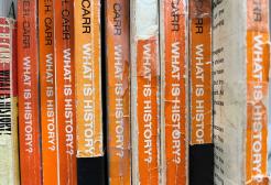 A close up of History books on a shelf on the second floor of the Clifford Whitworth Library