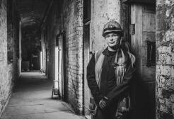 Leah Finch working on the restoration project of Manchester Town Hall
