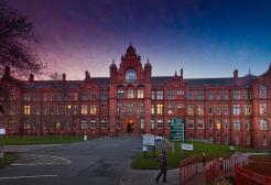 Peel Building in the evening, University of Salford