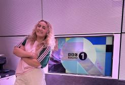 Darci Jackson in the BBC Radio 1 studios