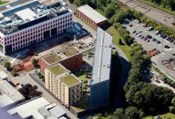 Aerial view of Peel Park campus