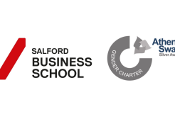 Salford Business School and Athena Swan Silver logos