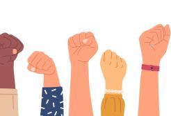 Hands in solidarity graphic