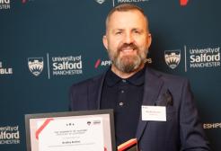 Bradley Joynson-Burkert at the University of Salford Apprenticeship Awards