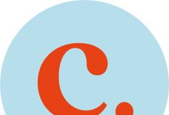 A red letter c on blue background - logo for the Create Student Awards at University of Salford