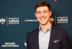 Harry Vaughton at the University of Salford Apprenticeship Awards