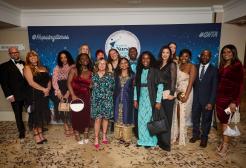 Staff and students at an awards ceremony