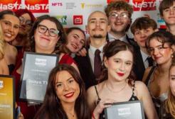 A group of Salford students pose for a picture at the National Student Television Awards