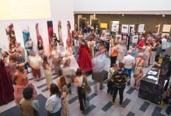 The crowd in the New Adelphi atrium for the 2026 Degree Show