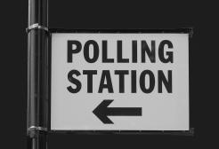 Polling station sign