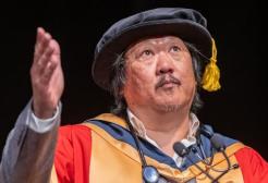 Actor Benedict Wong receiving an honorary degree at The Lowry, Salford