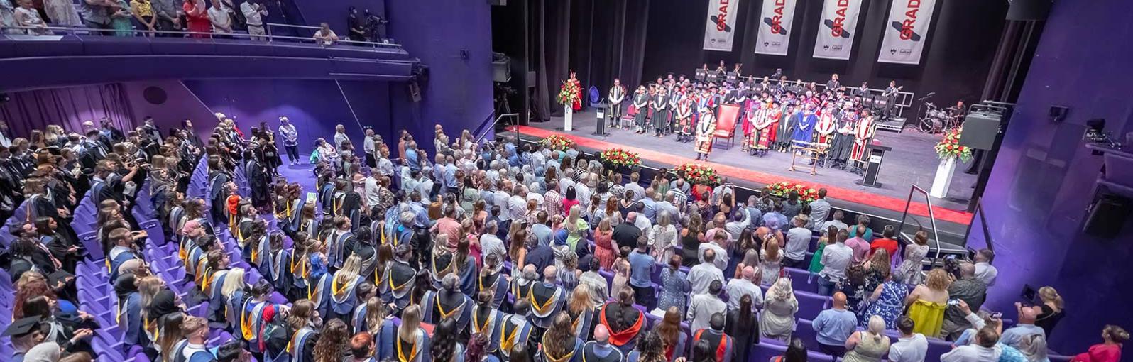 Graduation ceremony inside the Lowry Theatre