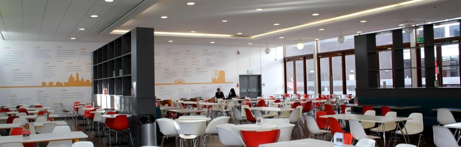 Seating at Allerton Refectory, University of Salford
