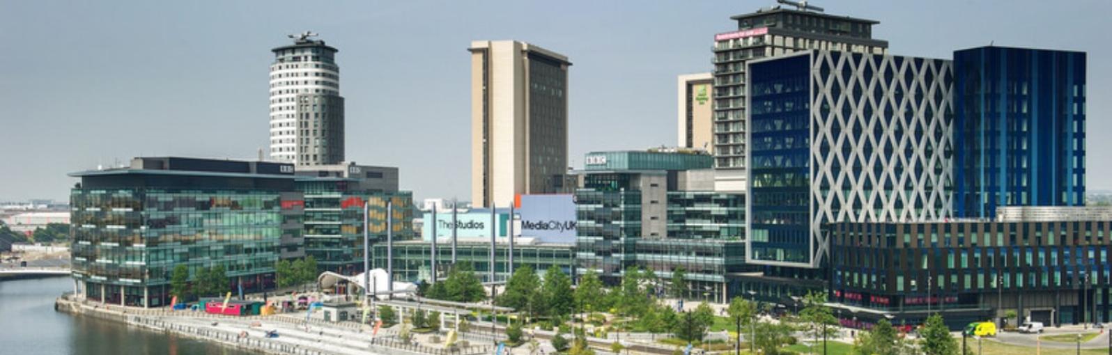 An aerial view of MediaCity