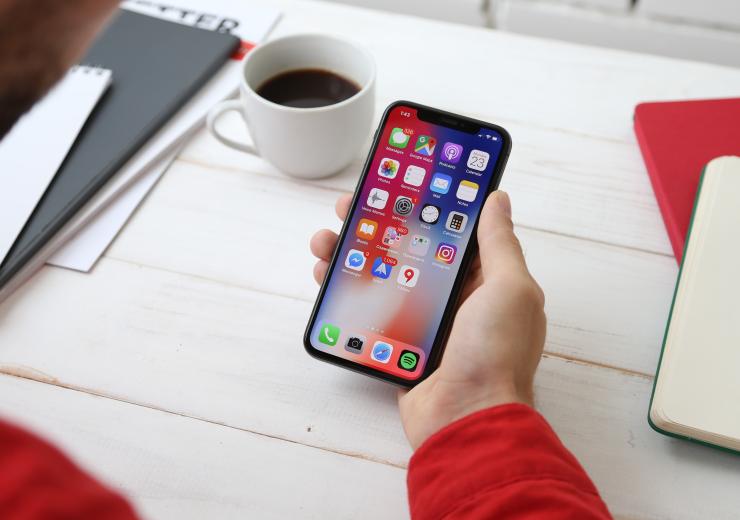 Person using a mobile phone