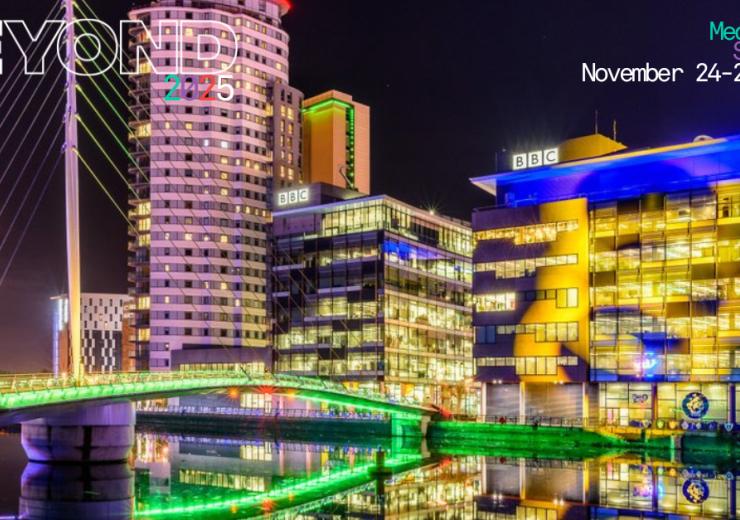 MediaCity lit up by colours for Beyond Conference
